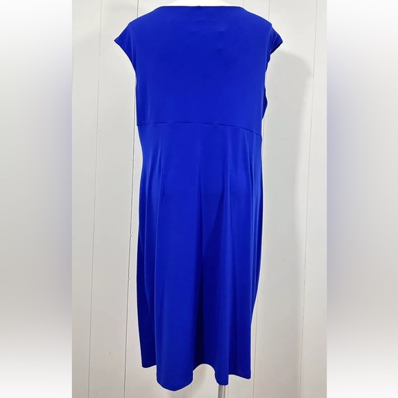NEW CONNECTED APPAREL Plus 22W Blue Side Tab Pullover Cap Sleeve Sheath Dress - Picture 7 of 12
